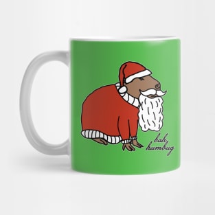 Grumpy Christmas Capybara Santa Claus says Ba Humbug Mug